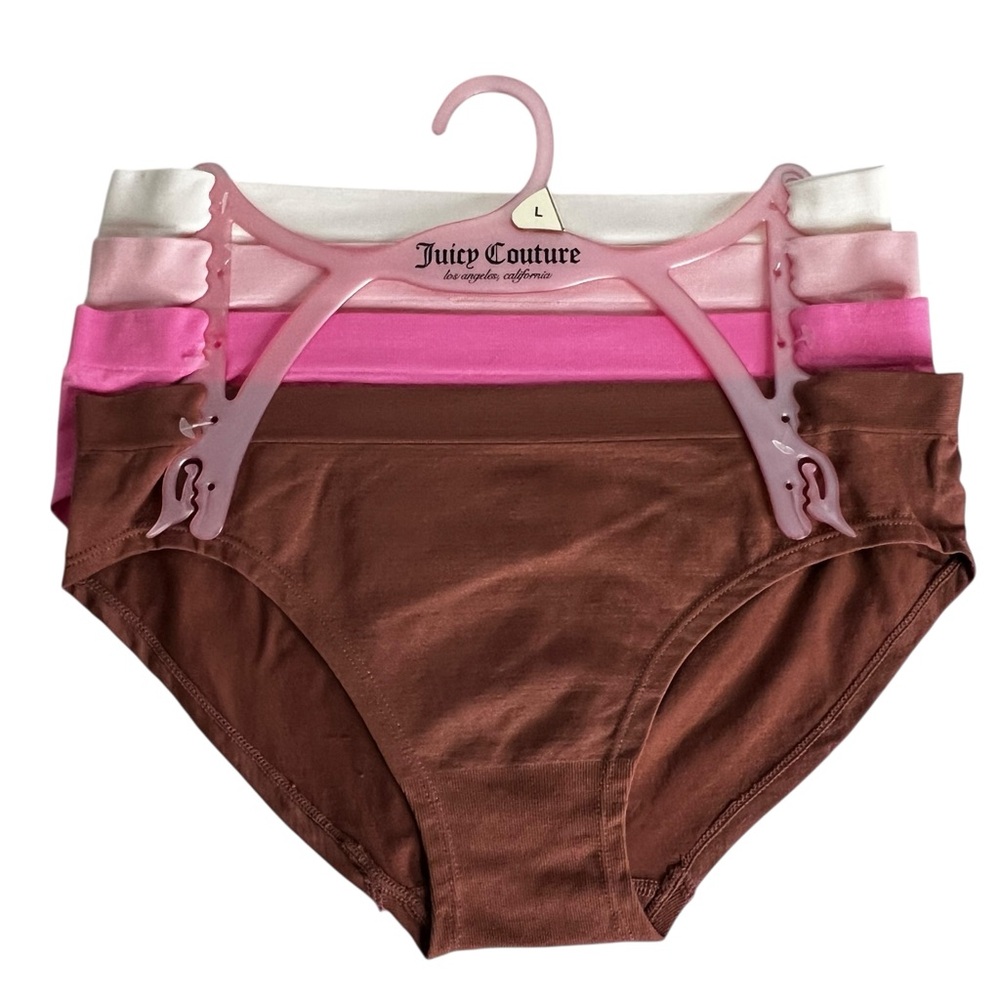 Juicy Couture Women’s Panties Sz Large Lot/4 Bikinis Flaws/Snags Multi Colors